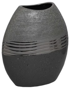Βάζο Κεραμικό Marble 03-221-109 18x9,2x20cm Grey-Silver Κεραμικό