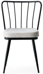 Καρέκλα Yildiz (Σετ 4Τμχ) 974NMB1184 43x42x82cm Black Βελούδο, Μέταλλο