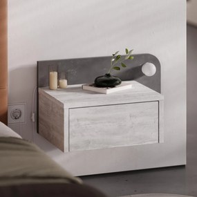 Κομοδίνο Παλαιό Λευκό / Ρετρό Γκρι CRIBRI 52x30x28