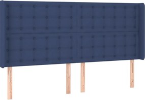 vidaXL Κρεβάτι Boxspring με Στρώμα &amp; LED Μπλε 160x200 εκ. Υφασμάτινο