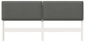 vidaXL Ταπετσαρισμένο κεφαλάρι Λευκό και Ανοιχτό Γκρι 200 cm