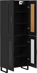 vidaXL Highboard 2 pcs Μαύρη Οξυά 69,5 x 34 x 180 εκ.