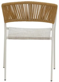 Καρέκλα - Πολυθρόνα αλουμινίου Glisten στοιβαζόμενη λευκός σκελετός-textilene φυσικό rattan 58x56x82 εκ. 58x56x82 εκ.