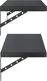 vidaXL Ράφια Τοίχου 2 τεμ. Μαύρο 100x30 εκ. Ανοξείδωτο Ατσάλι