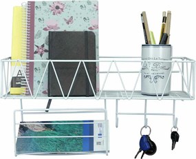 Μεταλλικο Ράφι Τοίχου 40.5x12x23cm Άσπρο ή Μαύρο - Άσπρο