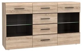 Μπουφές Solo 150x41x82cm Sonoma με Wenge και MDF Καμπυλωτό τελείωμα στις πόρτες