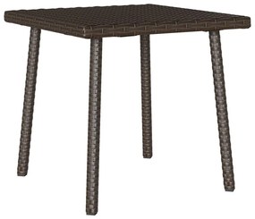 Κήπος Τραπέζι καφέ ορθογώνιο καφέ 40x40x37 cm Poly Rattan - Καφέ