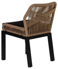 Καρέκλα Κήπου LISBON Μπεζ/Μαύρο Αλουμίνιο/Ύφασμα 50x58x77cm - Αλουμίνιο - 14840045