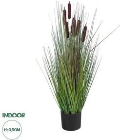 Τεχνητό Διακοσμητικό Φυτό Γρασίδι Τύφας Artificial Garden TYPHA ANGUSTIFOLIA GRASS 20069 Globostar-20069-Πράσινο 20069
