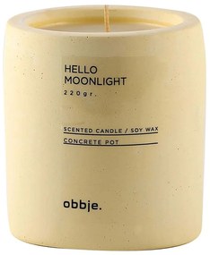 Αρωματικό Κερί Σε Βάζο Hello Moonlight 665CST1109 Φ8,5x9cm 220gr Yellow Aberto Design Τσιμέντο