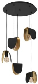 Φωτιστικό Οροφής Serenara 390183 Φ50x150cm 5xE27 40W Black-Gold Eglo Ατσάλι