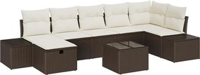 vidaXL Σετ Καναπέ με μαξιλάρι 8 pcs συνθετικό ρατάν