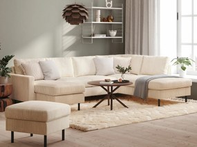 Γωνιακός Καναπές Seattle N104, Beige, 268x189x80cm, 100 kg, Πόδια: Μέταλλο | Epipla1.gr