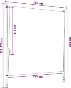 vidaXL Εξωτερικό ρολό Πολύχρωμο 150 x 270 cm