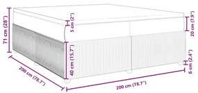 Κρεβάτι Boxspring με Στρώμα Σκούρο Γκρι 200x200 εκ. Υφασμάτινο - Γκρι