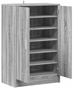 vidaXL Παπουτσοθήκη Γκρι Sonoma 60 x 35 x 92 εκ. Επεξεργασμένο Ξύλο