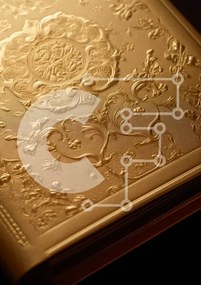 Intra Συλλεκτικό Ξύλινο Παζλ Plywood  4mm - Περίτεχνο χρυσό εξώφυλλο βιβλίου Σε Ξύλινο Κουτί - Διαστάσεις: 10x10 cm – 25 κομμάτια
