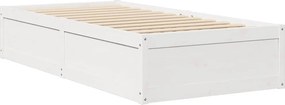 vidaXL Σκελετός Κρεβ. Χωρίς Στρώμα Λευκό 75x190 εκ Μασίφ Πεύκο