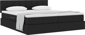 vidaXL Κρεβάτι Αποθήκης με στρώμα Μαύρο 180 x 200 cm Τεχνητό Δέρμα