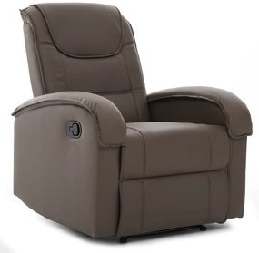 Πολυθρόνα Ανακλινόμενη ArteLibre CELAENO Καφέ PU 80x96x97cm