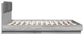 vidaXL Πλαίσιο Κρεβατιού με Κεφαλάρι και LED Γκρι sonoma 160 x 200 εκ.
