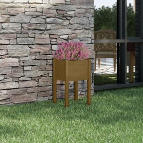 vidaXL Ζαρντινιέρα Κήπου Καφέ Μελί 40x40x70 εκ. από Μασίφ Ξύλο Πεύκου