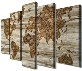 Πίνακας Καμβάς (Σετ 5Τμχ) 762SYM4287 20x70/20x60/20x50cm Multi Wallity Κάθετοι Ξύλο, Καμβάς