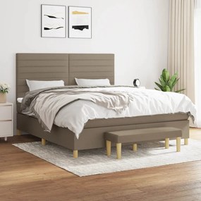 vidaXL Κρεβάτι Boxspring με Στρώμα Taupe 160x200 εκ. Υφασμάτινο