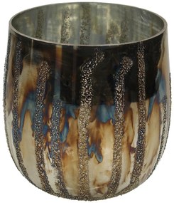 Κηροπήγιο ArteLibre Ασημί Γυαλί 12x12x12cm