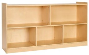 VEVOR Montessori Bookshelf, 1140 mm Width Toy Storage Organizer, 5-Section Kids Display Storage Cabinet, Daycare Furniture, Kids Bookshelf for Bedroom, Nursery, Living Room, Entryway, Preschool, Brown