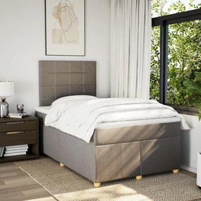 vidaXL Κρεβάτι Boxspring με Στρώμα Taupe 120x200 εκ. Υφασμάτινο