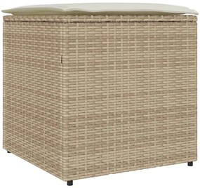 vidaXL Κουτί Μαξιλαριών Μπεζ 50 x 50 x 50 cm συνθετικό ρατάν