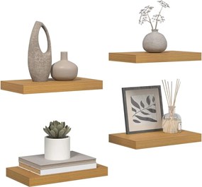 vidaXL Ράφι Τοίχου 4 pcs Μπεζ 40 x 23,5 x 4 εκ Επεξεργασμένο ξύλο