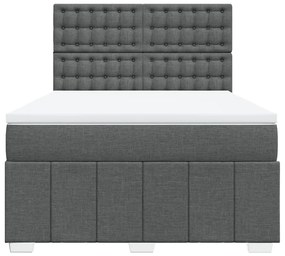 ΚΡΕΒΑΤΙ BOXSPRING ΜΕ ΣΤΡΩΜΑ ΣΚΟΥΡΟ ΓΚΡΙ 140X190 ΕΚ. ΥΦΑΣΜΑΤΙΝΟ 3291678