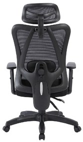 BF3750 ΠΟΛΥΘΡΟΝΑ ΓΡΑΦΕΙΟΥ ΔΙΕΥΘΥΝΤΗ, MESH ΜΑΥΡΟ, ΜΠΡΑΤΣΑ UP-DOWN