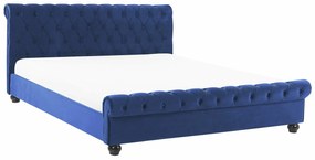 Κρεβάτι Berwyn 424, Διπλό, Μπλε, 160x200, Ταπισερί, Τάβλες για Κρεβάτι, 172x233x94cm, 49 kg, Ξύλο: Λεύκα | Epipla1.gr