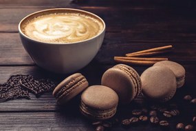 Εικόνα καφέ με αμυγδαλωτά σοκολάτα