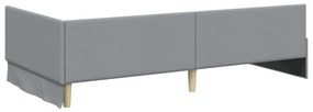 vidaXL Κρεβάτι Γωνίας Ανοιχτό γκρι 90 x 200 cm Ύφασμα και Έργο ξύλου