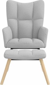 vidaXL Κουνιστή καρέκλα με υποπόδιο Cloud Grey Fabric