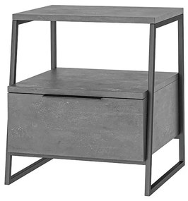Κομοδίνο Johana 119-001090 45x40x50 Black-Grey Antique Μελαμίνη,Μέταλλο