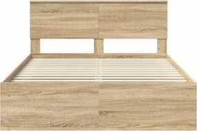 vidaXL Σκελετός Κρεβατιού Sonoma Δρυς 140 x 190 cm