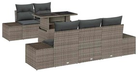 vidaXL Σετ Καναπέ Κήπου με μαξιλάρι 6 pcs Γκρι 100 x 55 x 73 εκ