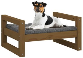 Κρεβάτι Σκύλου Μελί 55,5x45,5x28 εκ. από Μασίφ Ξύλο Πεύκου - Καφέ