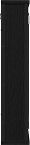 vidaXL Ντουλάπι Καθρέφτη Μπάνιου Μαύρο Δρυς 42 x 12 x 60 εκ. από Τεχνητό Ξύλο