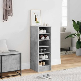 vidaXL Παπουτσοθήκη Γκρι Σκυροδέματος 31,5x35x90 εκ. από Επεξ. Ξύλο