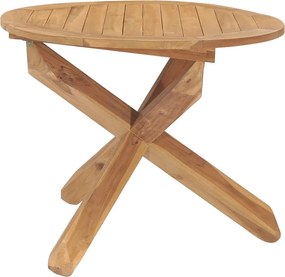 vidaXL Τραπεζαρία Κήπου Ø90 x 75 εκ. από Μασίφ Ξύλο Teak