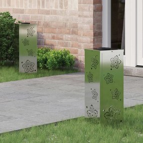 vidaXL Ηλιακό LED Φως Δρόμου 2 pcs Γαλβανισμένο Γαλβανισμένο