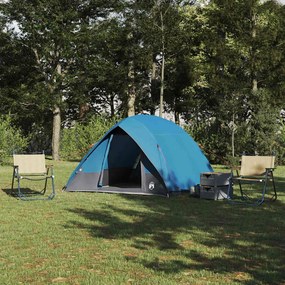 vidaXL Σκηνή Camping 4 ατόμων Αδιάβροχο Μπλε ταφτάς