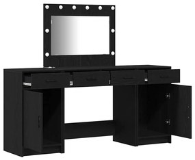vidaXL Τραπέζι περιποίησης με συρτάρι 3 pcs Μαύρο 40 x 41 x 75 εκ