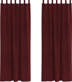 vidaXL Κουρτίνες συσκότισης 2 pcs Κόκκινο 140 x 225 cm Βελούδο